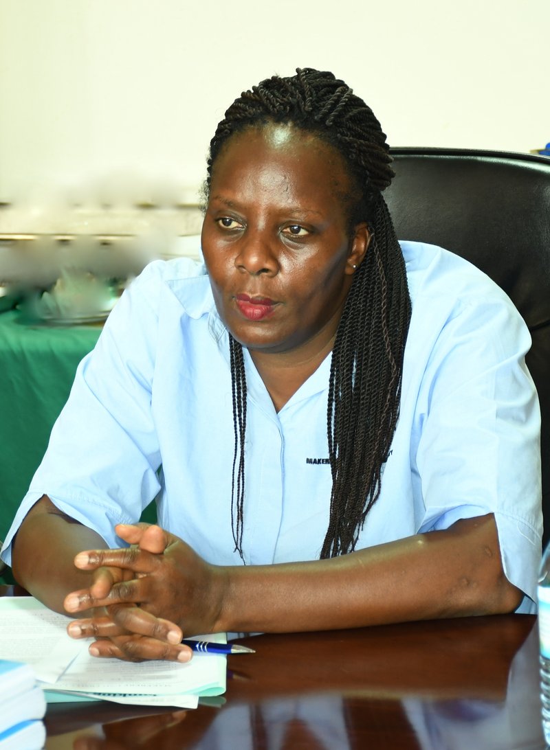 Prof Ruth Nalumaga the Main Librarian in her office at Makerere university library