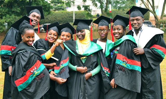 Some of the graduates of the 73rd graduation enjoying the prestigious moment at Makerere University’s Freedom Square